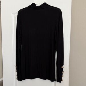 Chic Black Button-Accent Women's Hoodie